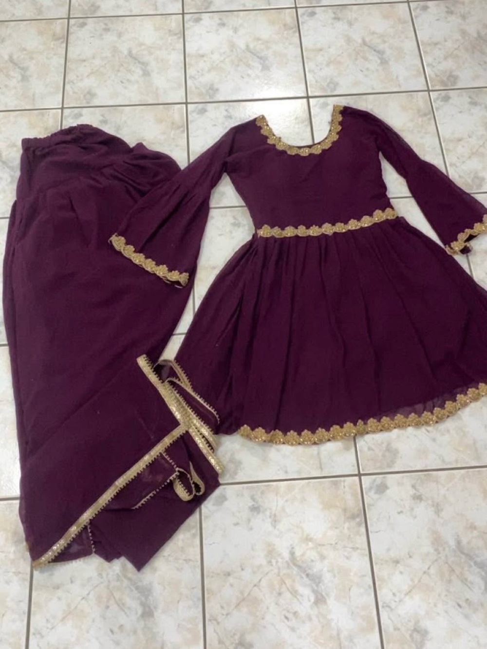 Maroon Suit with Gold Trim